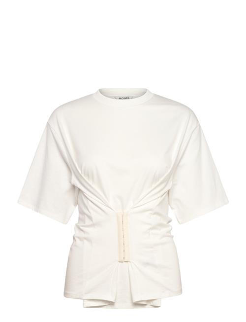 Se Short Sleeve Waist Top Monki White ved Booztlet