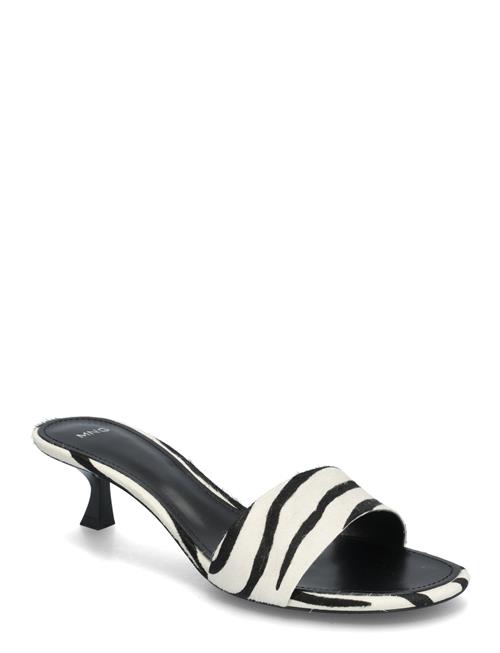 Zebra-Print Fur Sandals Mango Black