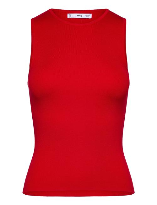 Se Sleeveless Fitted Knitted Top Mango Red ved Booztlet