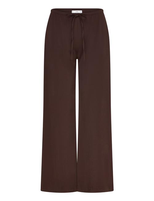 Wideleg Trousers With Elastic Waist Mango Brown