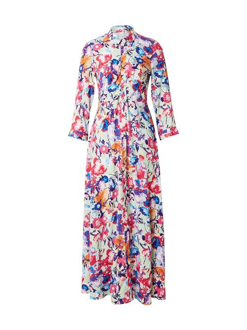 YAS Blusekjole 'YASSAVANNA'  indigo / pastelgrøn / orange / fuchsia