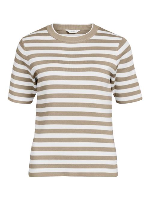 OBJECT Shirts 'Ester'  mørkebeige / hvid