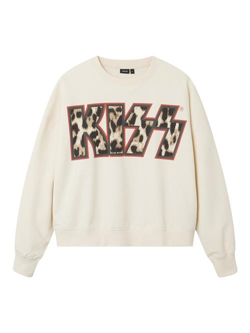 NAME IT Sweatshirt 'Kiss'  creme / rød / sort