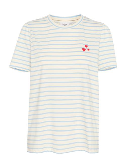 SAINT TROPEZ Shirts 'JuciaSZ'  himmelblå / rød / hvid