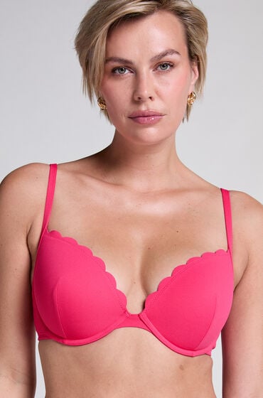 Hunkemöller Formstøbt bikinitop med bøjle Scallop pink