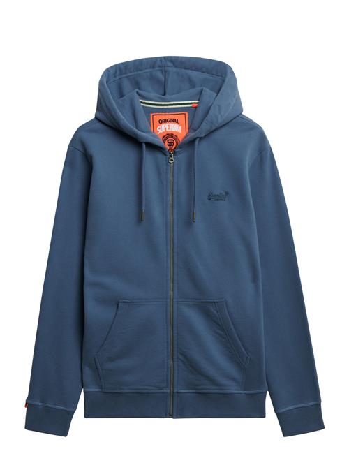 Se Essential Logo Zip Hoodie Hb Superdry Navy ved Booztlet