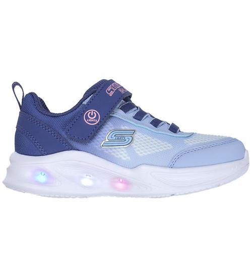 Skechers Sko m. Lys - Ombre Deluxe - Navy/Lyseblå