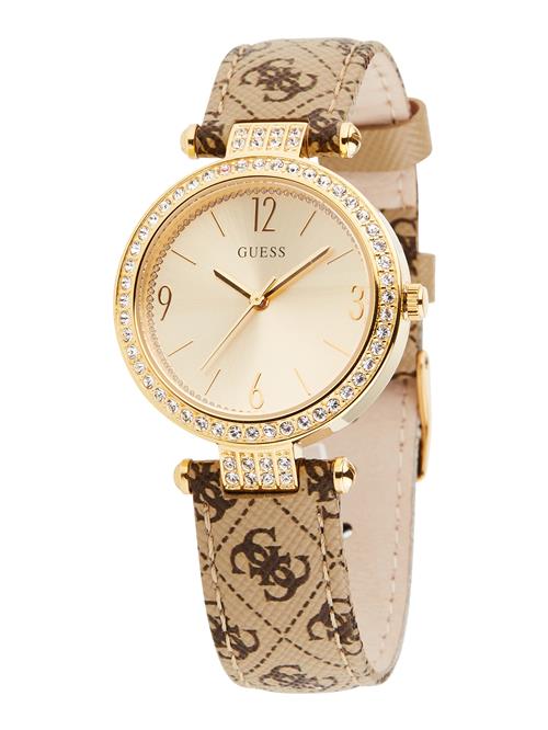 GUESS Analogt ur 'Terrace, W1230L2'  lysebeige / brun / guld