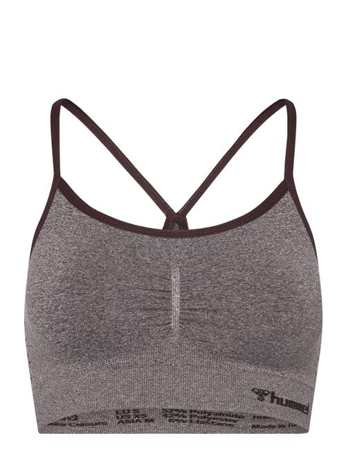 Se Hmlci Seamless Scrunch Sports Bra Hummel Grey ved Booztlet