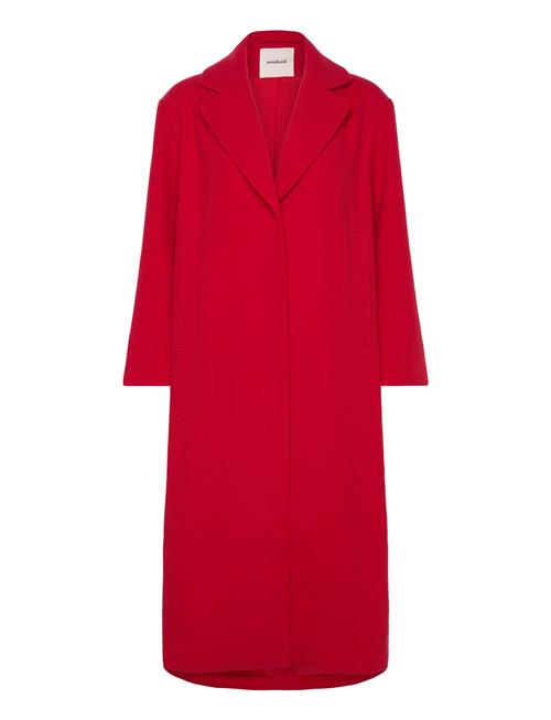 Slrubie Long Coat Soaked In Luxury Red