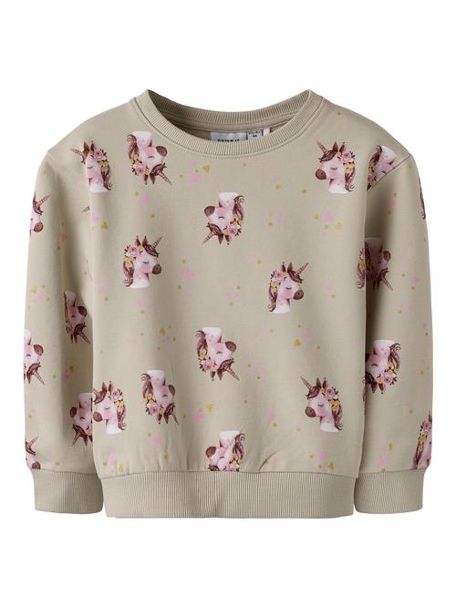 NAME IT Sweatshirt  mørkebeige / choko / guld / orkidee