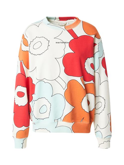 Marimekko Sweatshirt 'LEIOT'  pastelblå / orange / rød / hvid