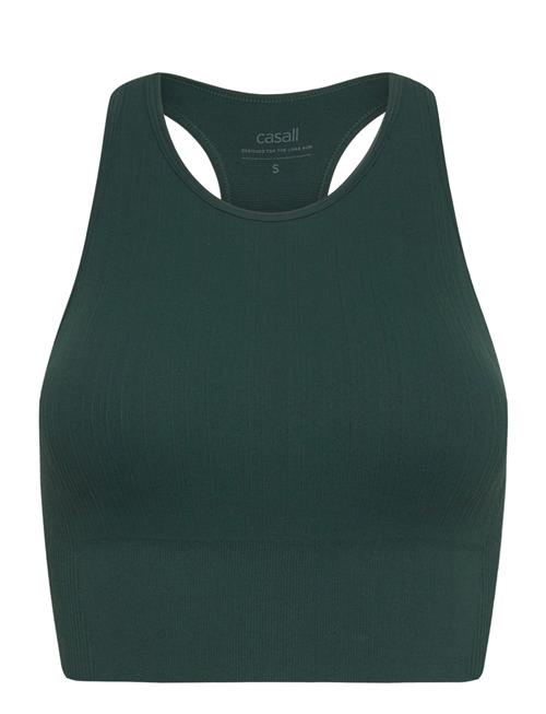 Multi Rib Seamless Padded Sports Top Casall Green