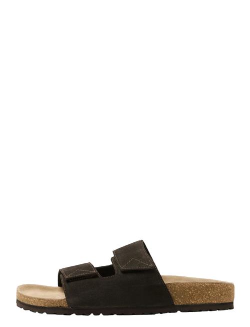 Slhbastian Suede Strap Slider B Selected Homme Black