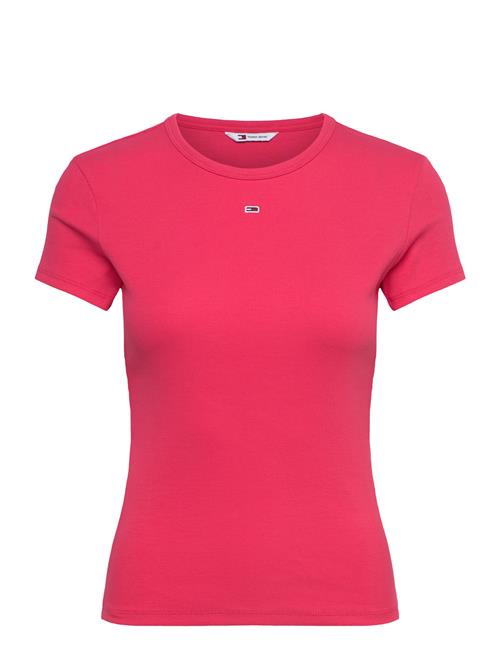 Tjw Slim Essential Rib Ss Tommy Jeans Pink