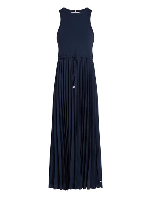 Rib Tank Pleated Dress Midi Ns Tommy Hilfiger Navy