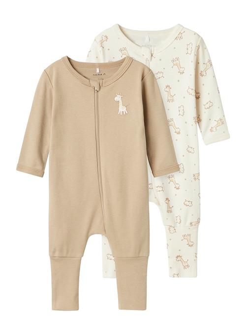 Se Nbnnightsuit 2P Zip Ff Jet Giraffe Noos Name It White ved Booztlet