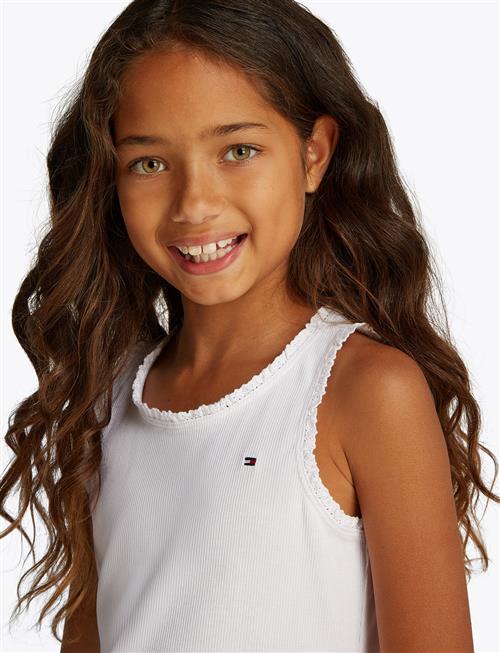 Essential Rib Lace Tank Top Tommy Hilfiger White