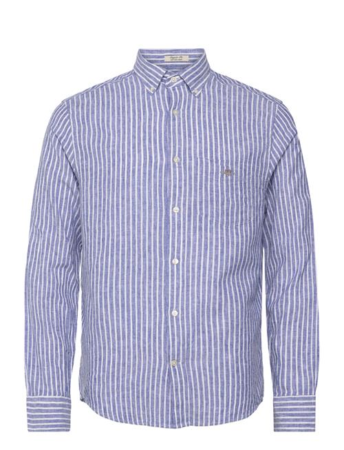 Reg Cotton Linen Stripe Shirt GANT Blue