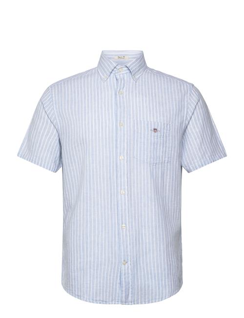 Reg Cotton Linen Stripe Ss Shirt GANT Blue