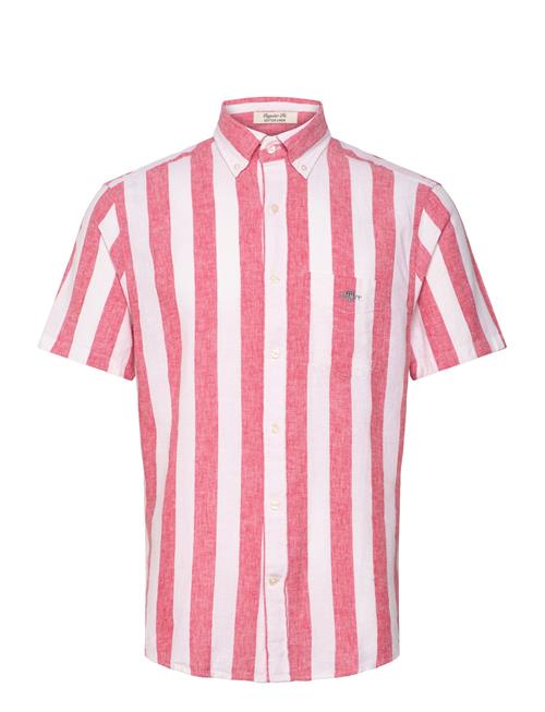 Reg Cotton Linen Stripe Ss Shirt GANT Red