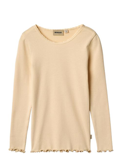 Rib T-Shirt Lace Ls Wheat Yellow