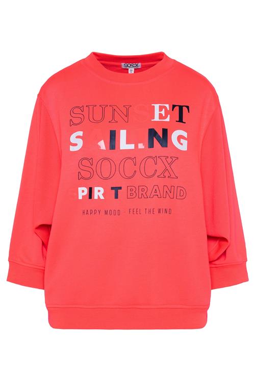 Soccx Sweatshirt  navy / lys rød / sort / hvid