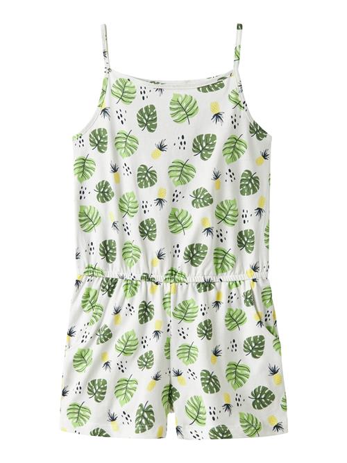 Se NAME IT Overall 'NKFVigga'  citron / kiwi / æble / hvid ved About You