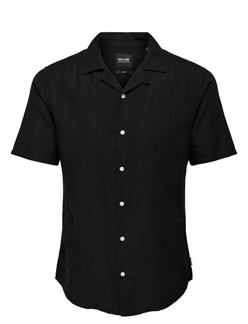 Onscaiden Ss Solid Resort Linen Noos ONLY & SONS Black