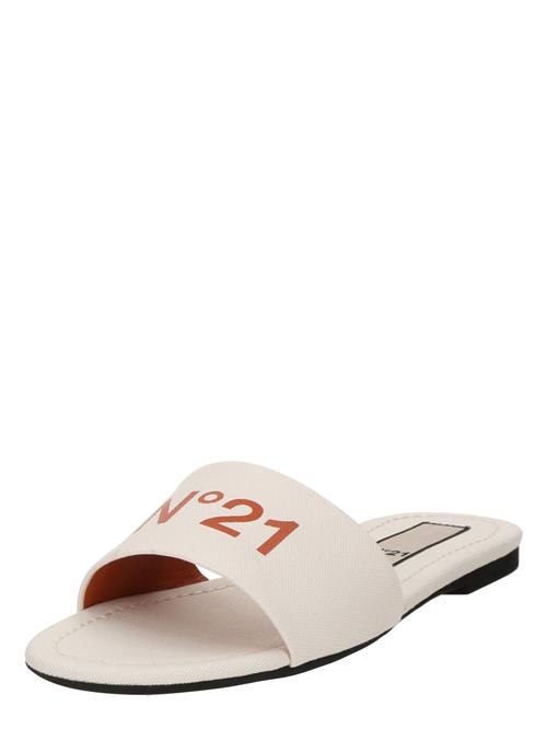 N°21 Pantoletter  rustbrun / hvid