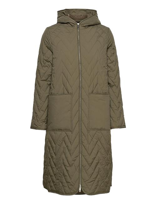 Slfnora Quilted Coat Selected Khaki