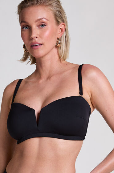 Hunkemöller Neoprene bandeau-bikinitop sort