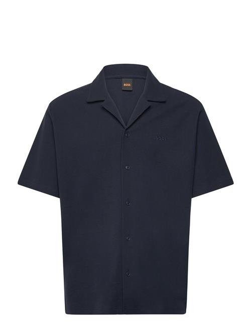 Pe_Waffleshirt BOSS Navy