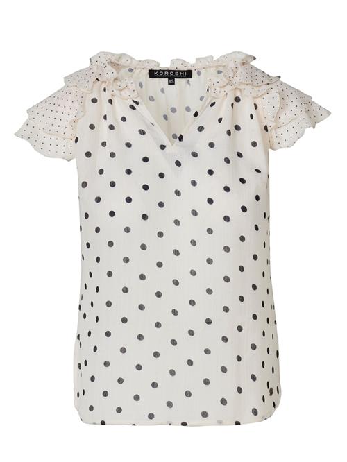 KOROSHI Bluse  sort / offwhite