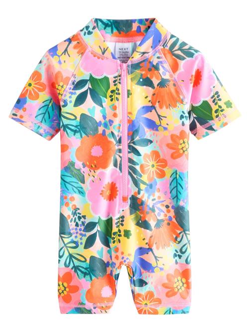 Next Badedragt  lyseblå / petroleum / mørkeorange / lys pink