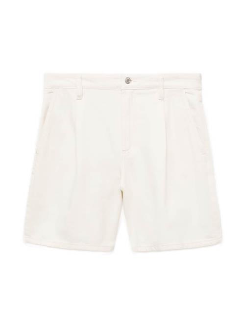 MANGO Bukser med lægfolder 'MARINA'  offwhite