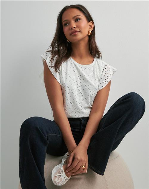 Vero Moda - Hvid - Vmtassa Sl Frill Top Noos