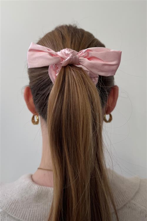 Bow Scrunchie - Lys Rosa - One-Size - TeeShoppen
