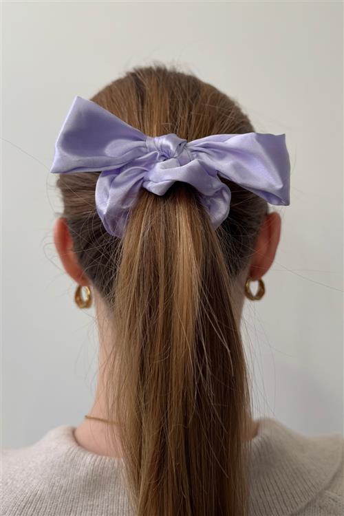Bow Scrunchie - Lilla - One-Size - TeeShoppen