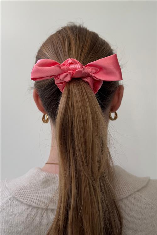 Bow Scrunchie - Pink - One-Size - TeeShoppen