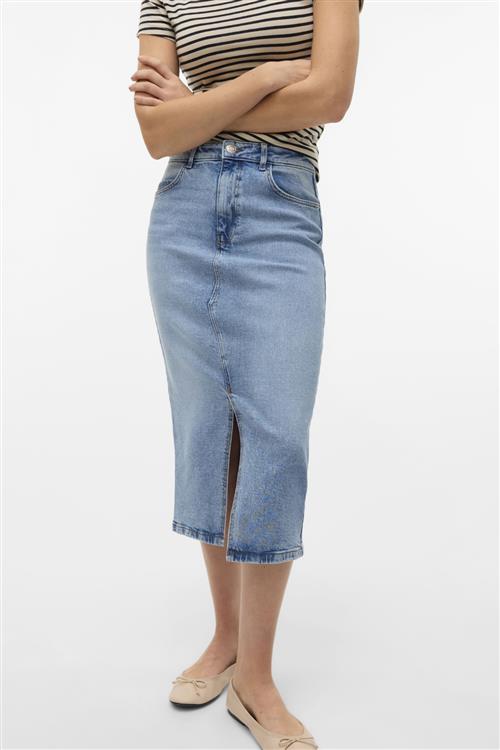 Natalie Midi Nederdel - Light Blue Denim - XL - Vero Moda