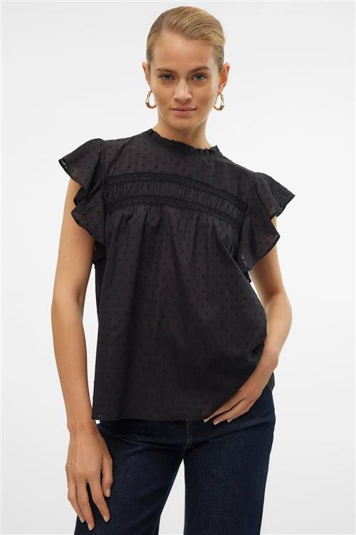Trine Blonde Top - Sort - L - Vero Moda