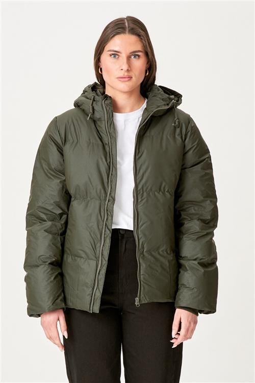 Lexie Coated Jacket - Olive - M - TeeShoppen