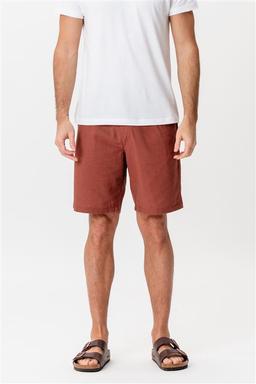 Hørshorts - Terracotta - L - TeeShoppen