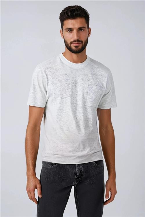 T-shirt med lomme - Off-white - 2XL - TeeShoppen