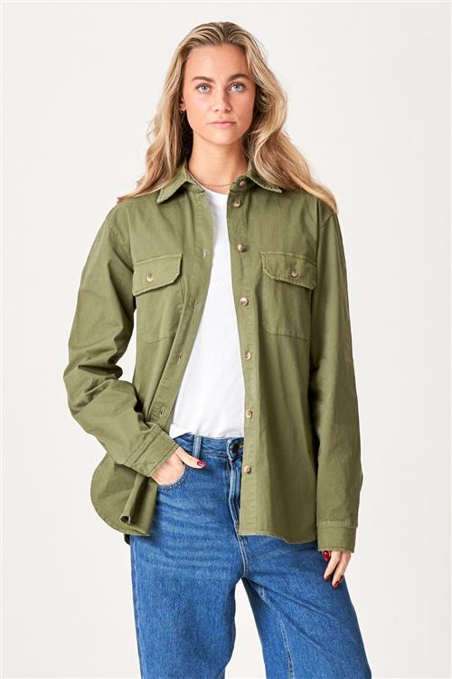 Amber Twill Skjorte - Grøn - XS - TeeShoppen