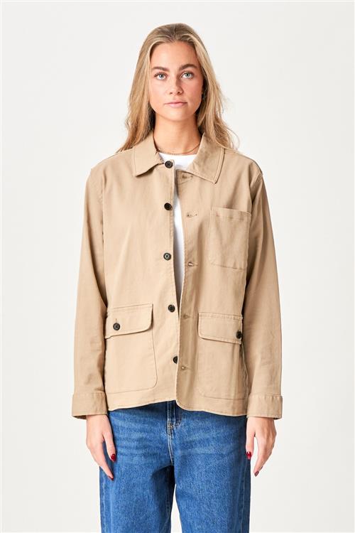 Twill Shacket - Beige - XL - TeeShoppen