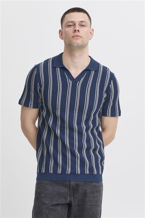 Stribet Pullover - Blå - 2XL - TeeShoppen