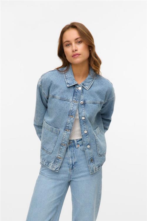 Jamie Denim Shacket - Lys Blå Denim - L - Vero Moda