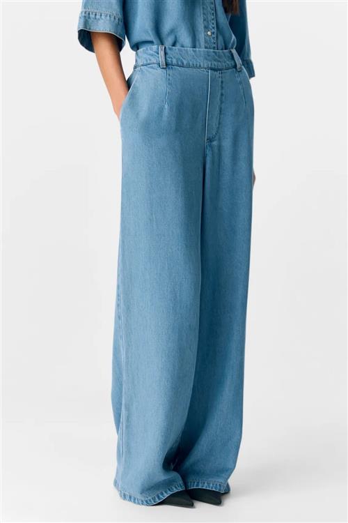 Frame Lisa Wide Pants - Light Blue Denim - L - Object